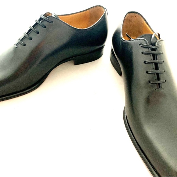 Handcrafted Italy Jose Real  Crust Nero Brogues 10.5 Wingtips Black - Picture 6 of 15